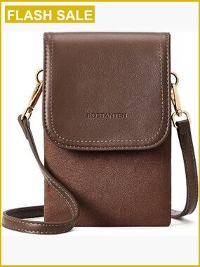 Small Vegan Leather Crossbody Bag with RFID Phone Purse Shoulder Bag